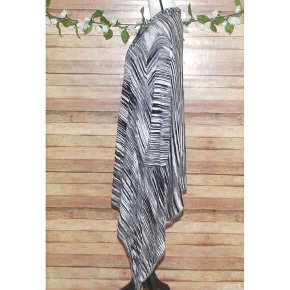 Jones New York Black & White Lightweight Cardigan Sweater Size 2X Open Front - Picture 6 of 10